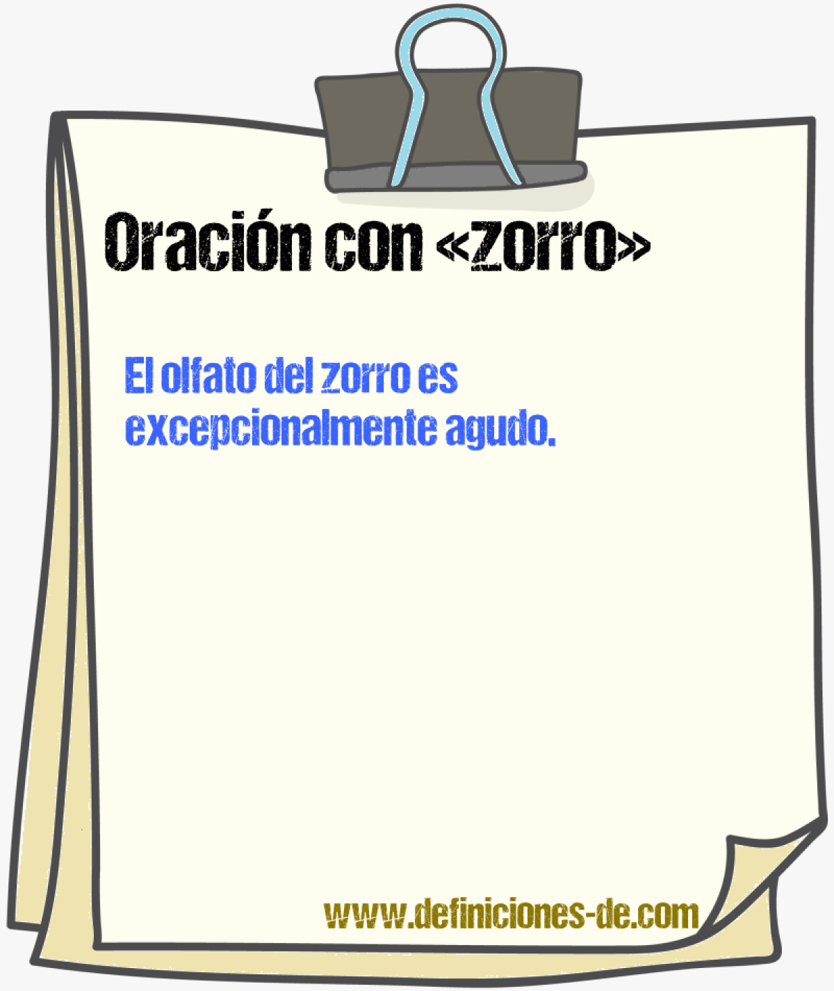 Ejemplos de oraciones con zorro