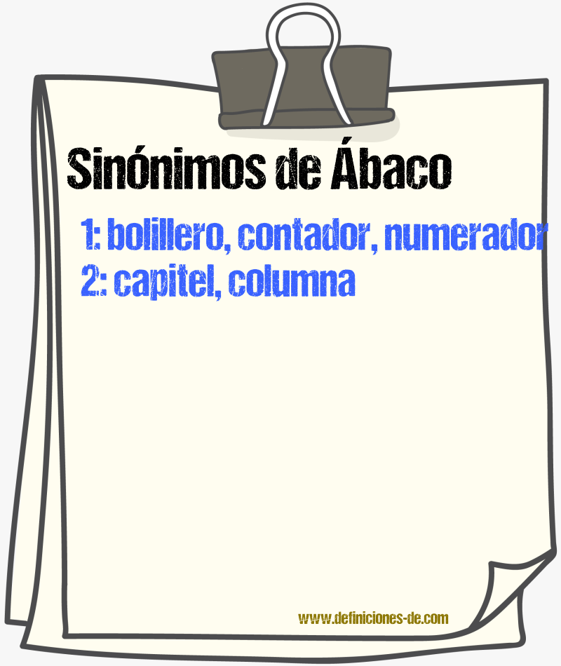 Sinnimos de baco