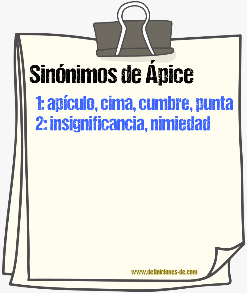 Sinnimos de pice