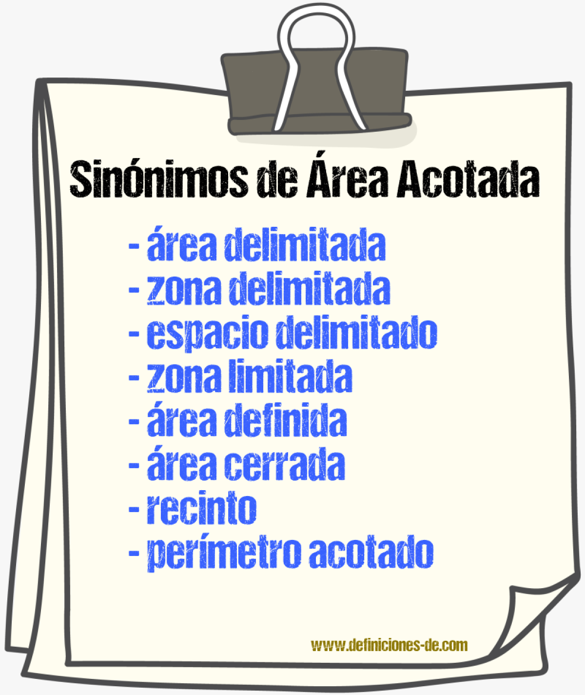 Sinónimos de área acotada