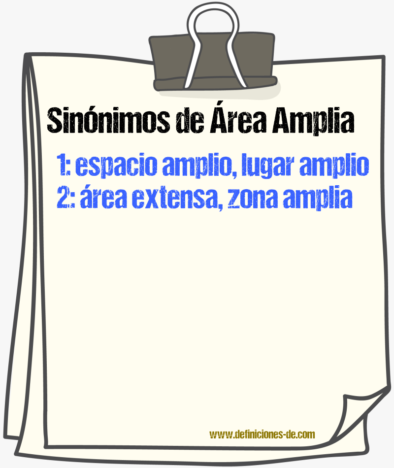 Sinónimos de área amplia