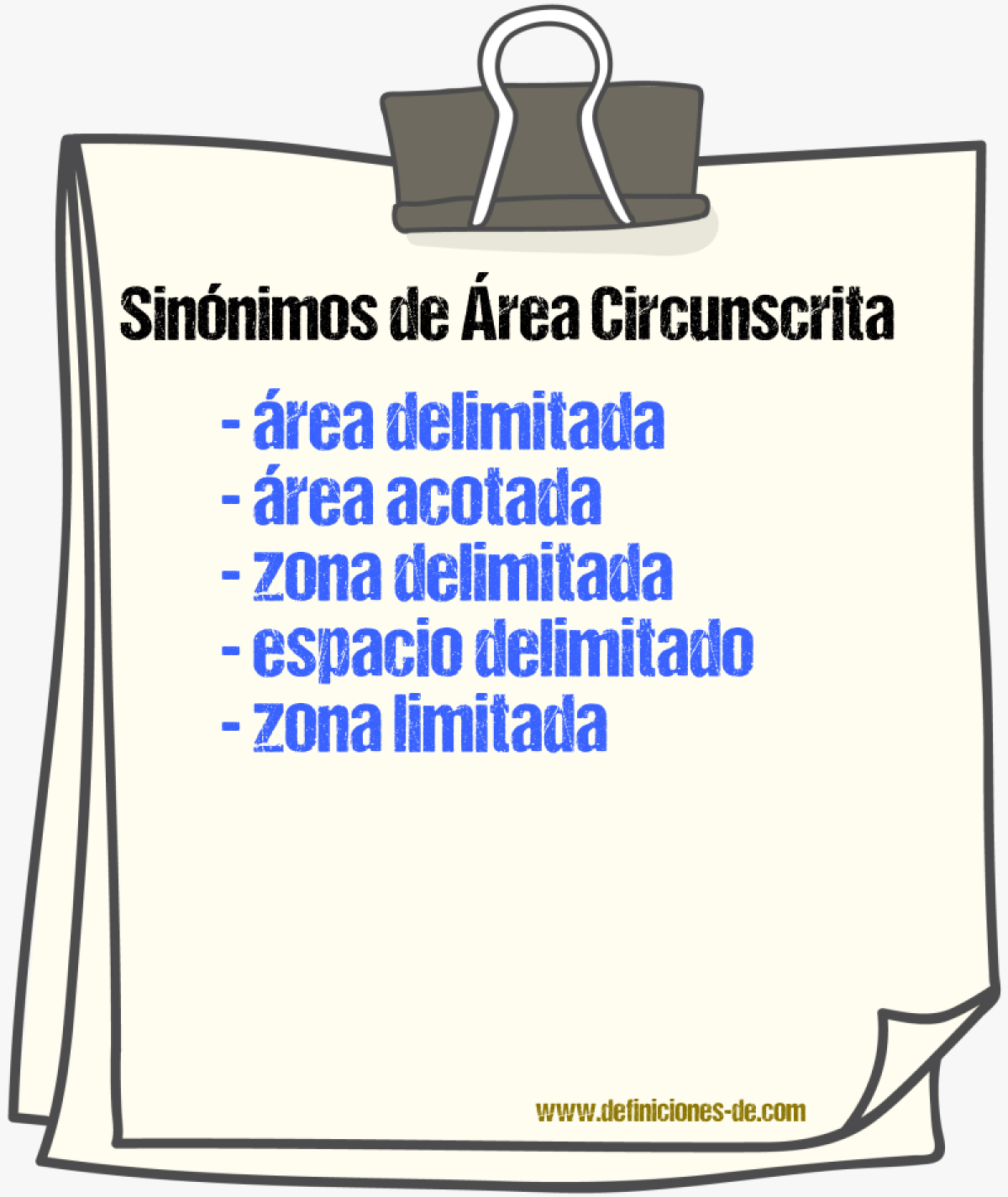 Sinónimos de área circunscrita