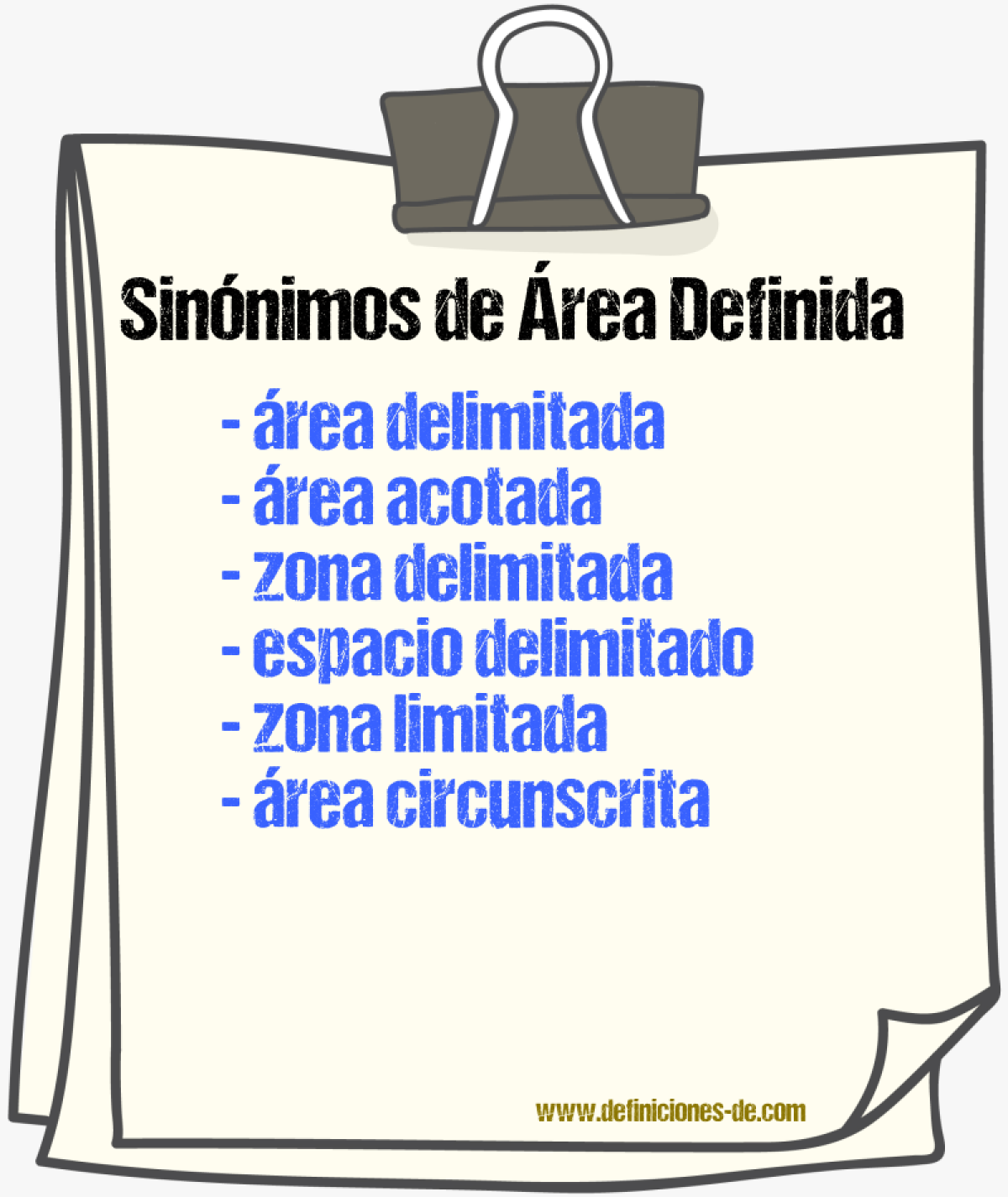 Sinónimos de área definida