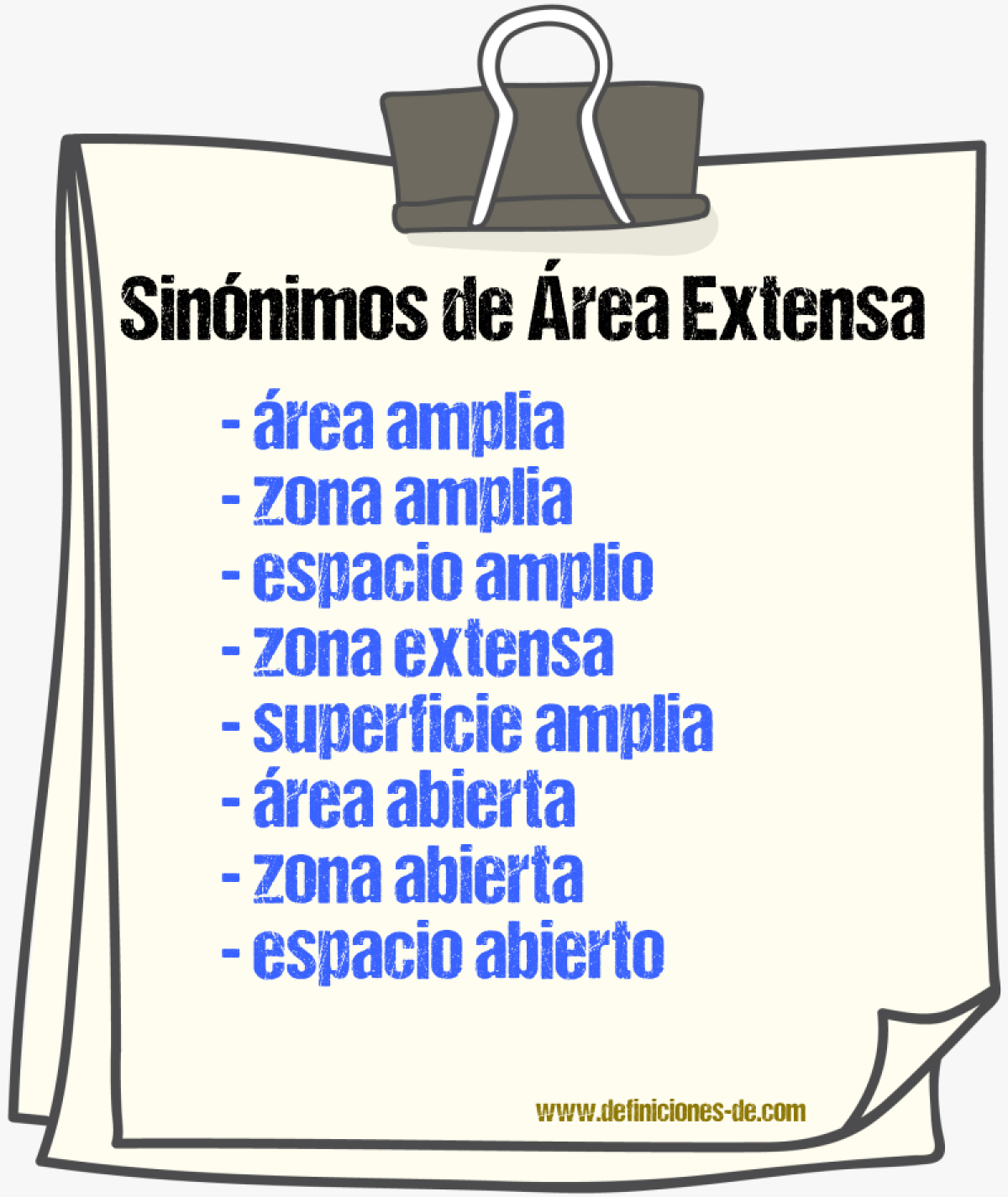 Sinónimos de área extensa