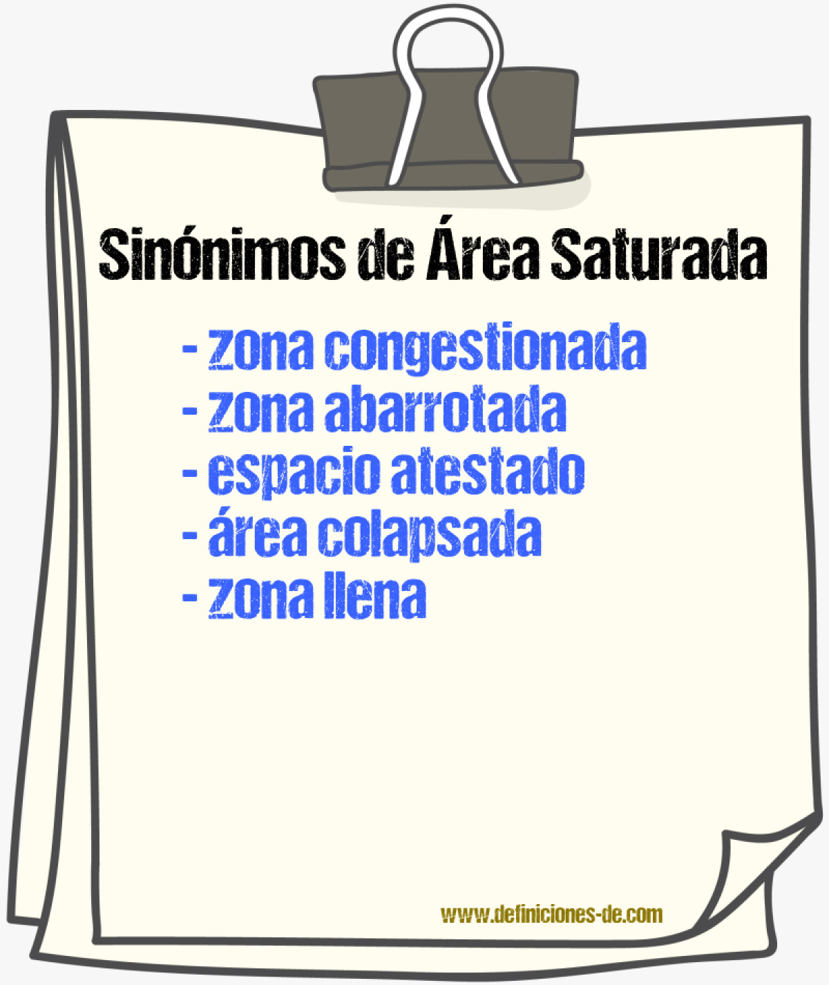 Sinónimos de área saturada