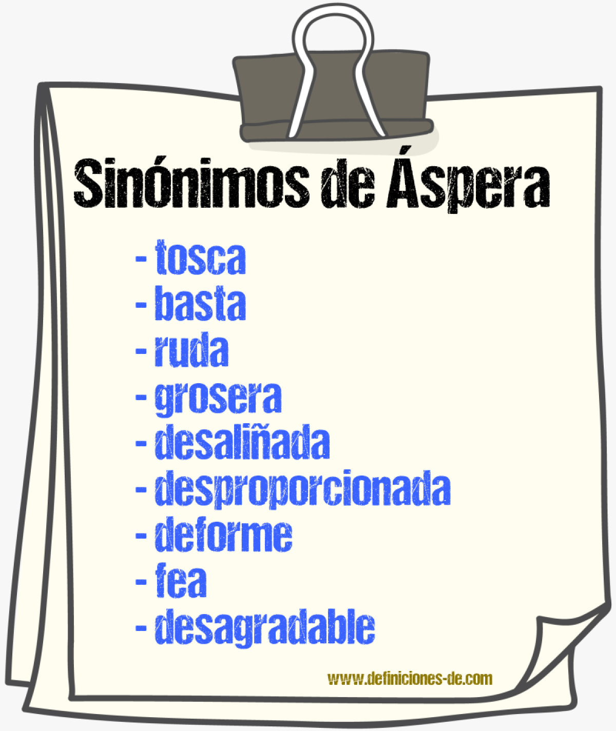 Sinónimos de áspera