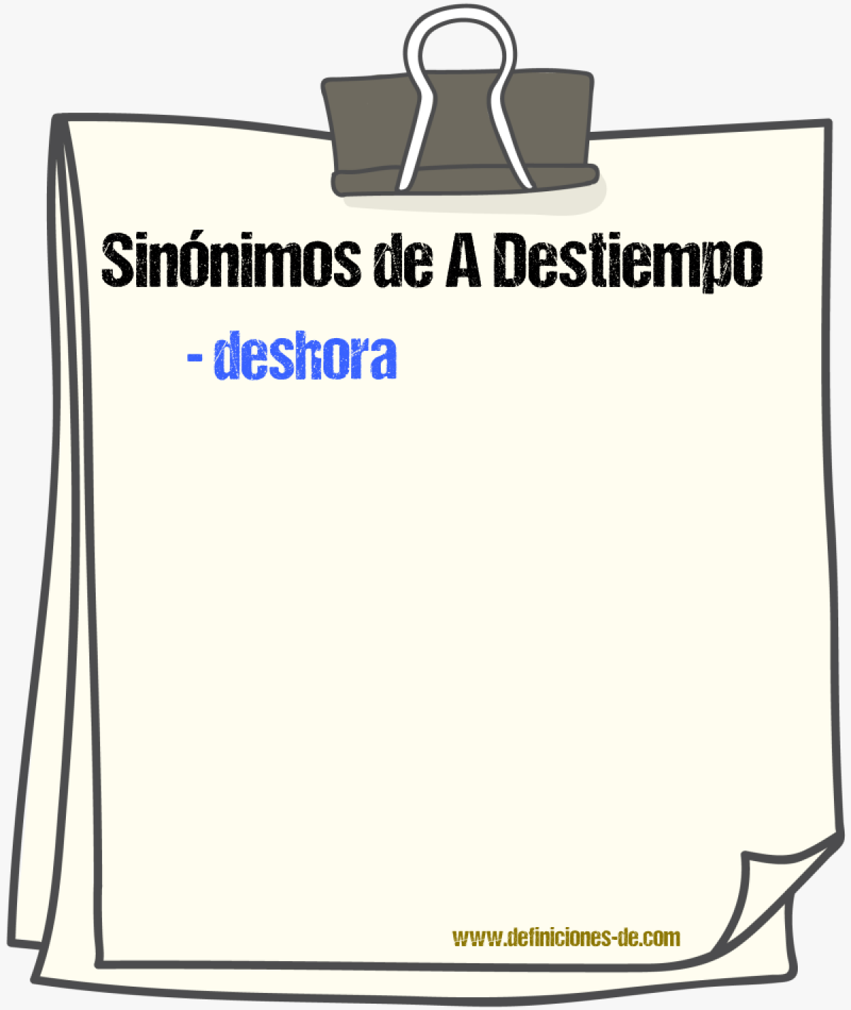 Sinnimos de a destiempo