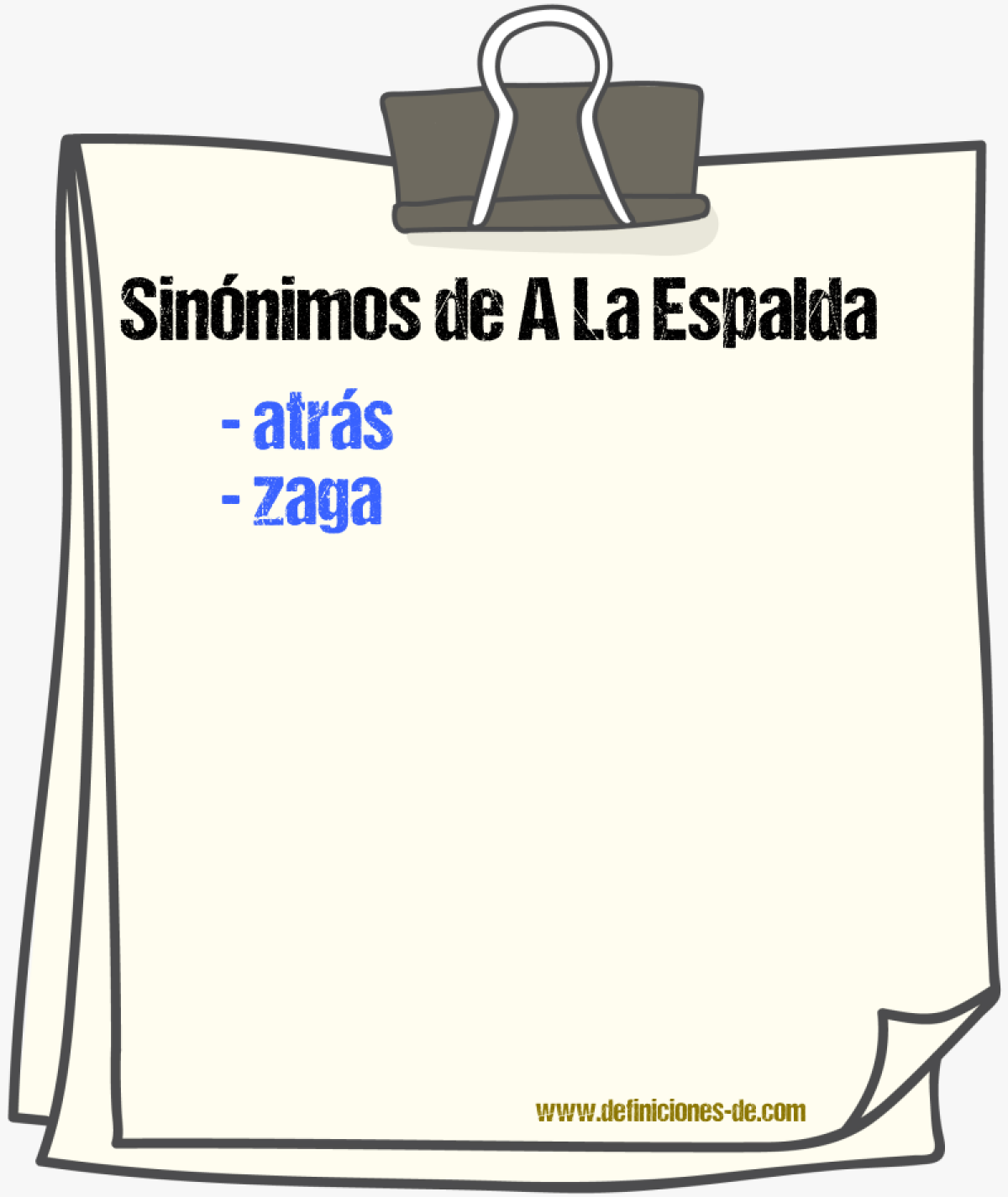 Sinnimos de a la espalda