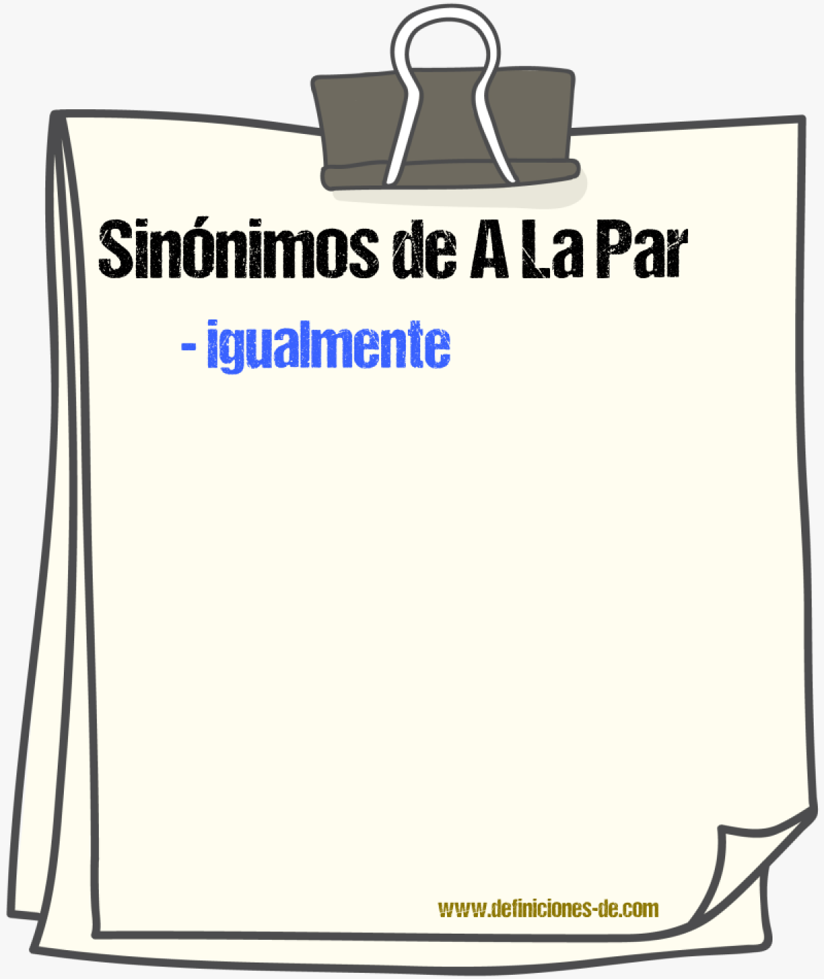 Sinnimos de a la par