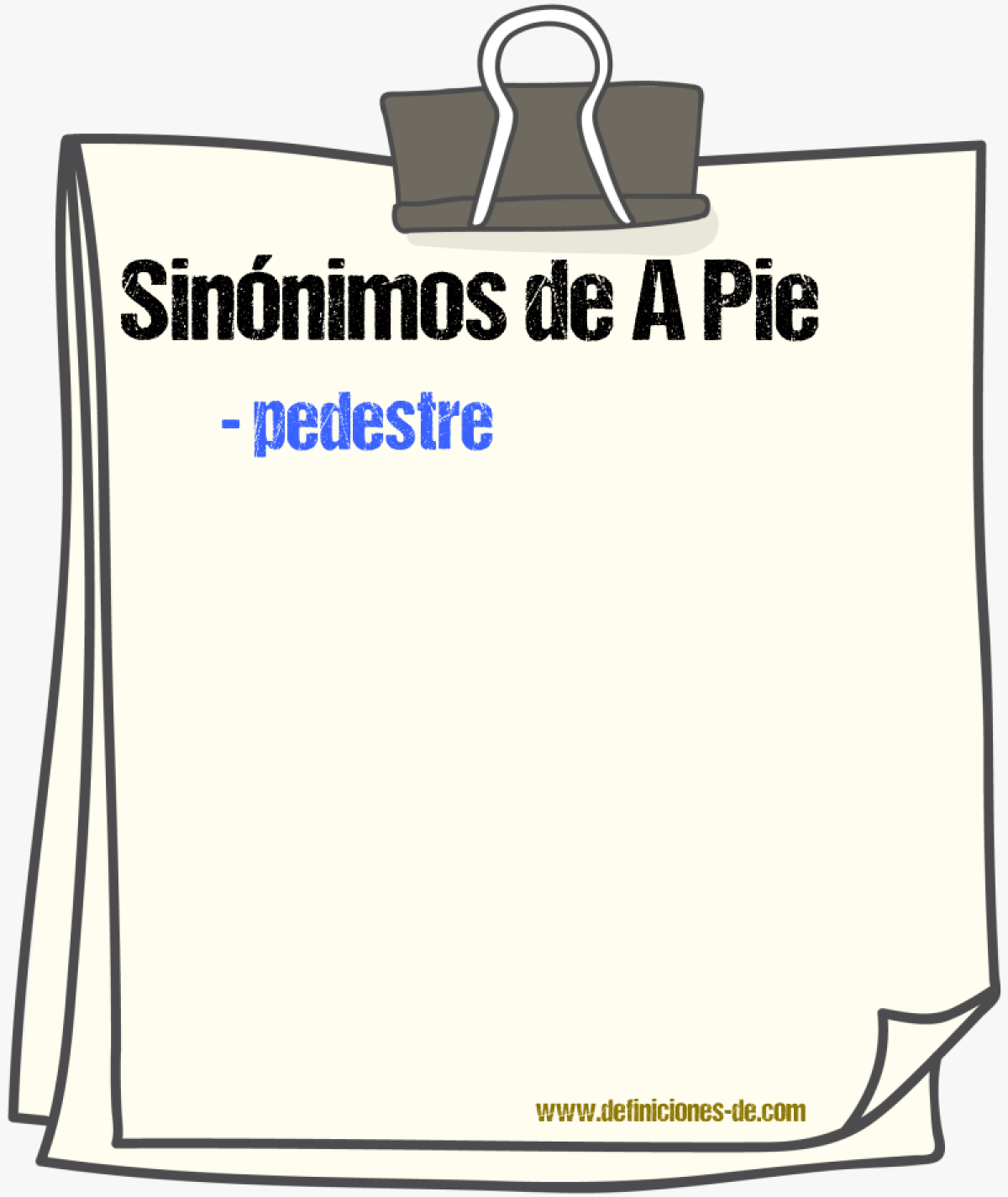 Sinnimos de a pie