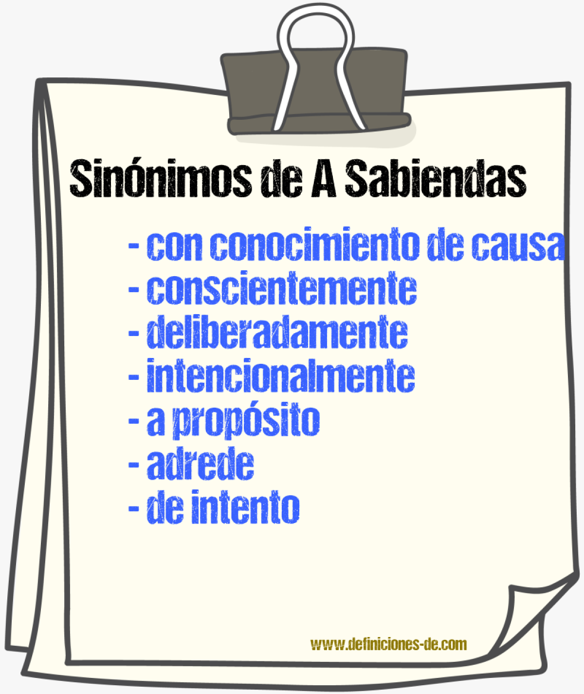 Sinónimos de a sabiendas