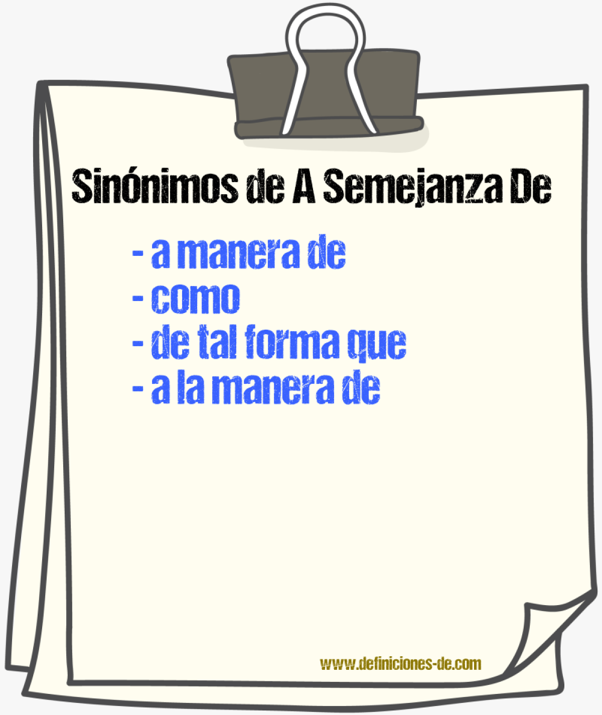 Sinnimos de a semejanza de