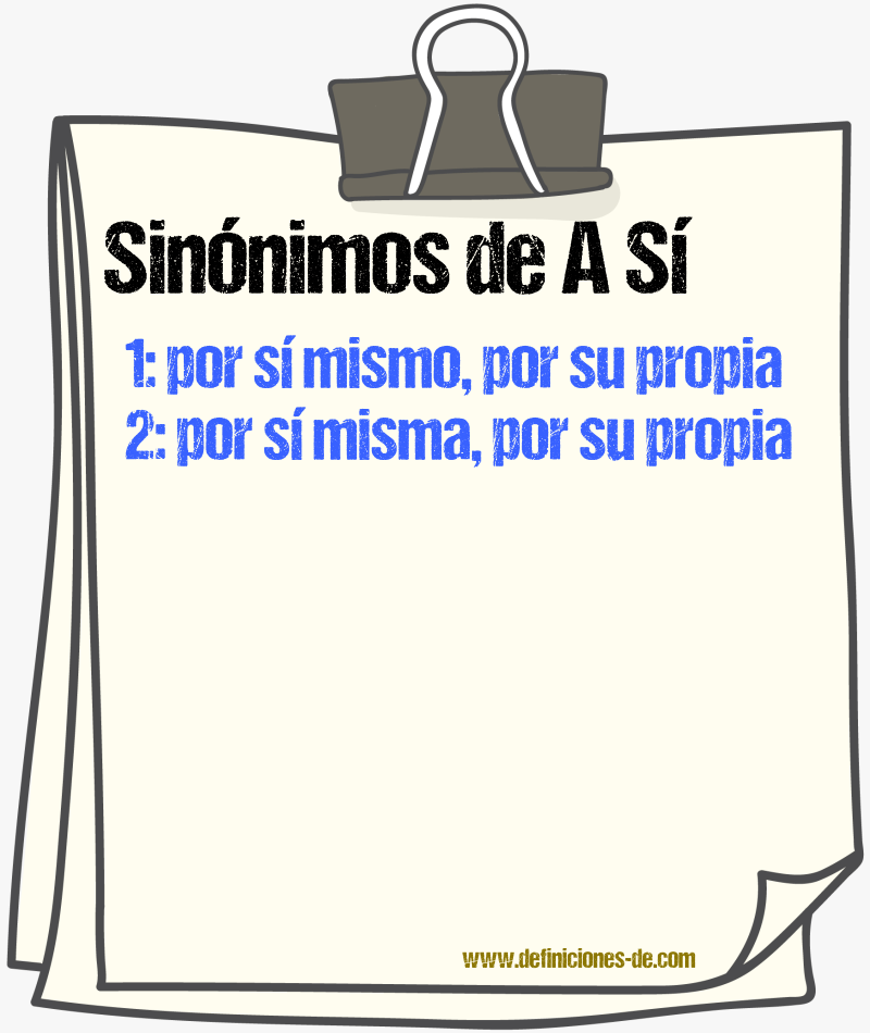 Sinónimos de a sí