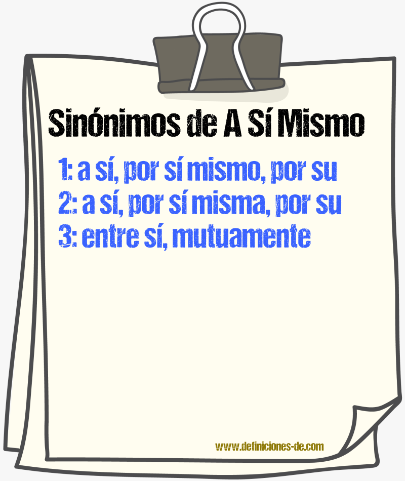 Sinónimos de a sí mismo
