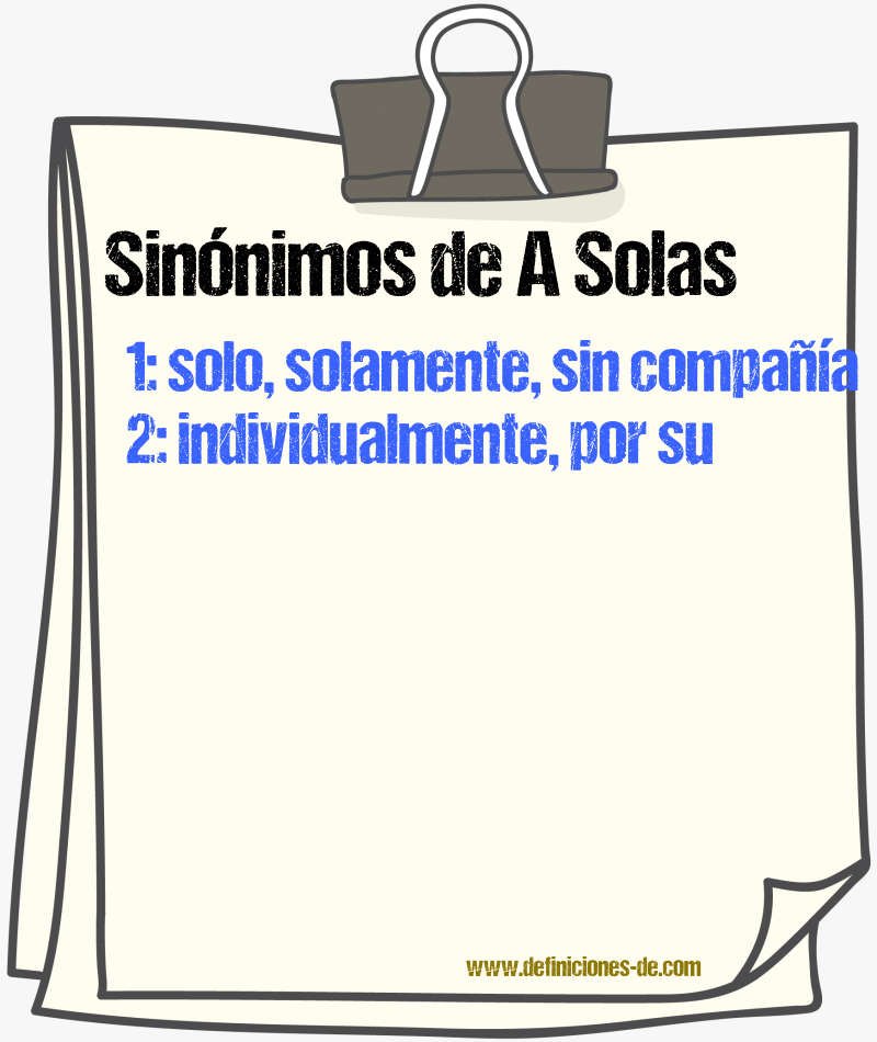 Sinónimos de a solas