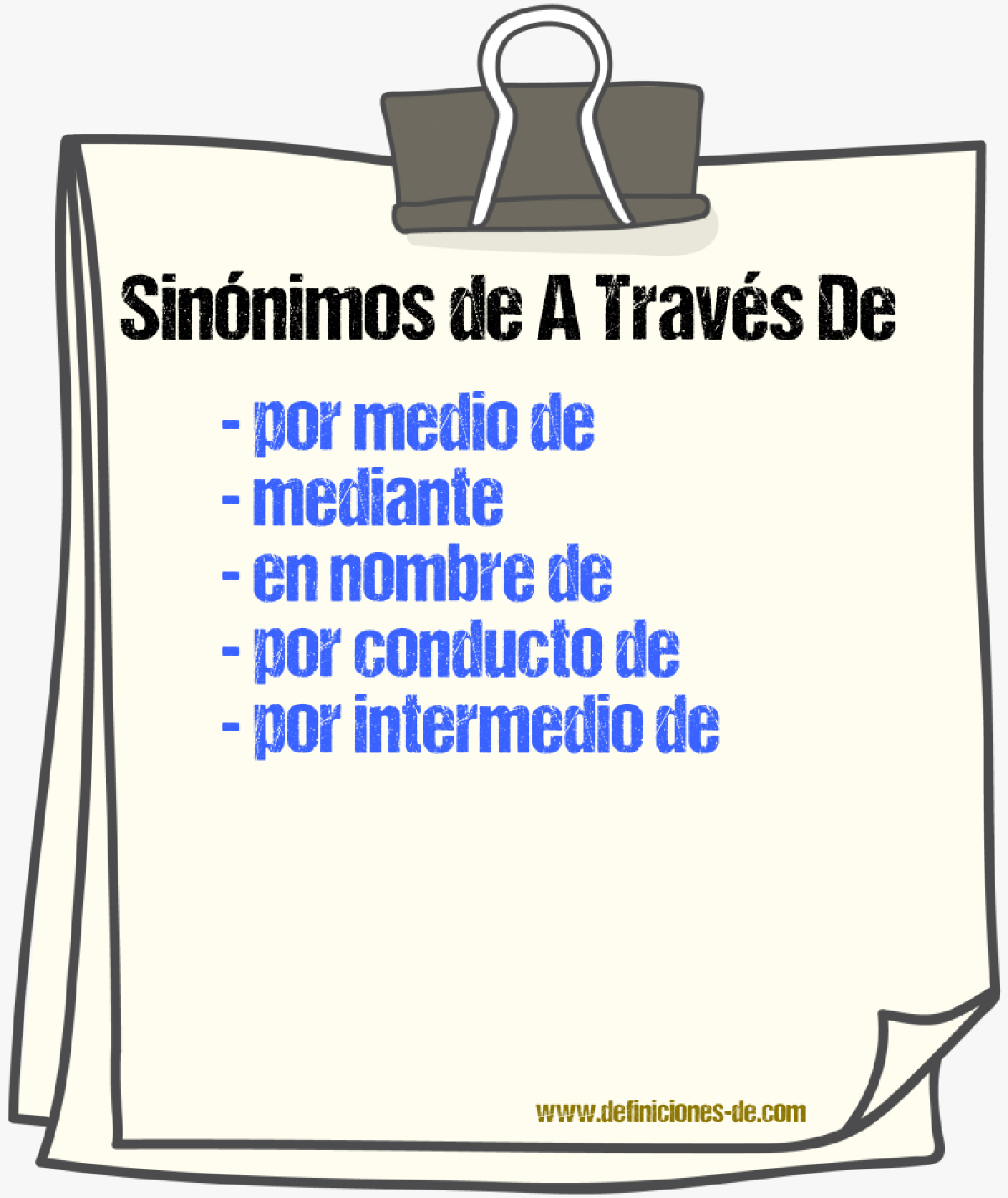 Sinónimos de a través de
