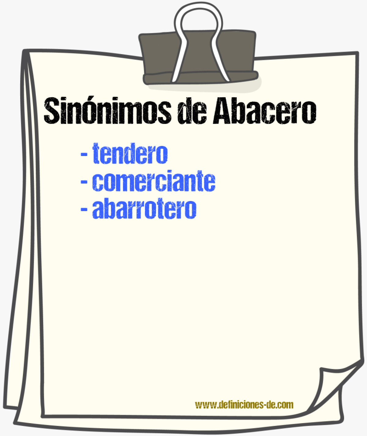 Sinnimos de abacero