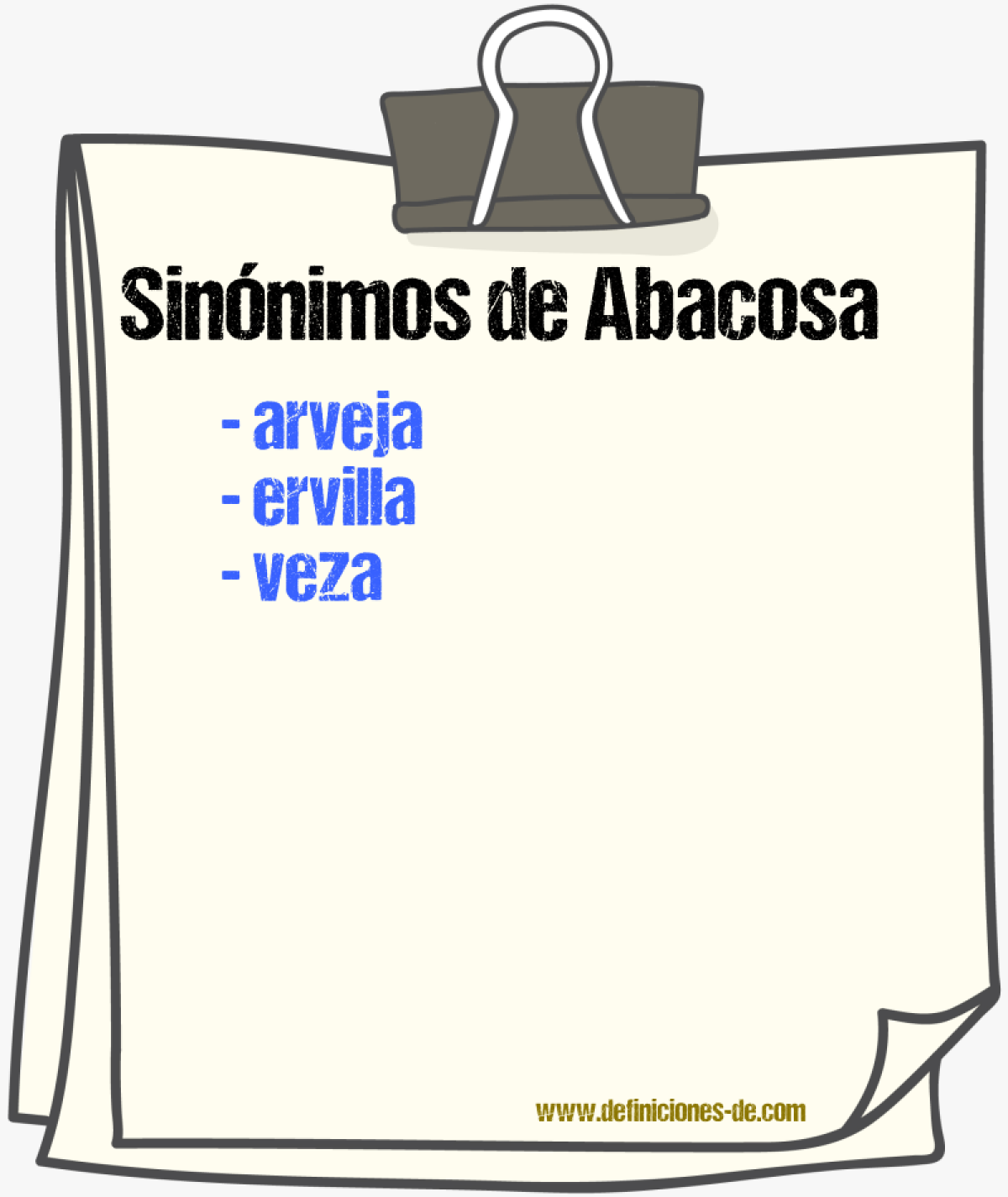 Sinnimos de abacosa