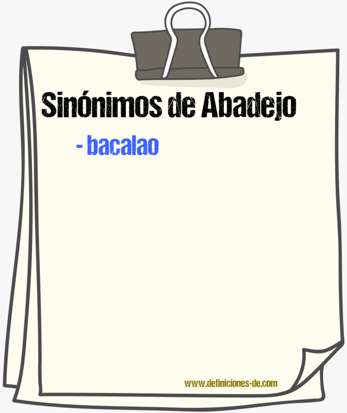 Sinnimos de abadejo