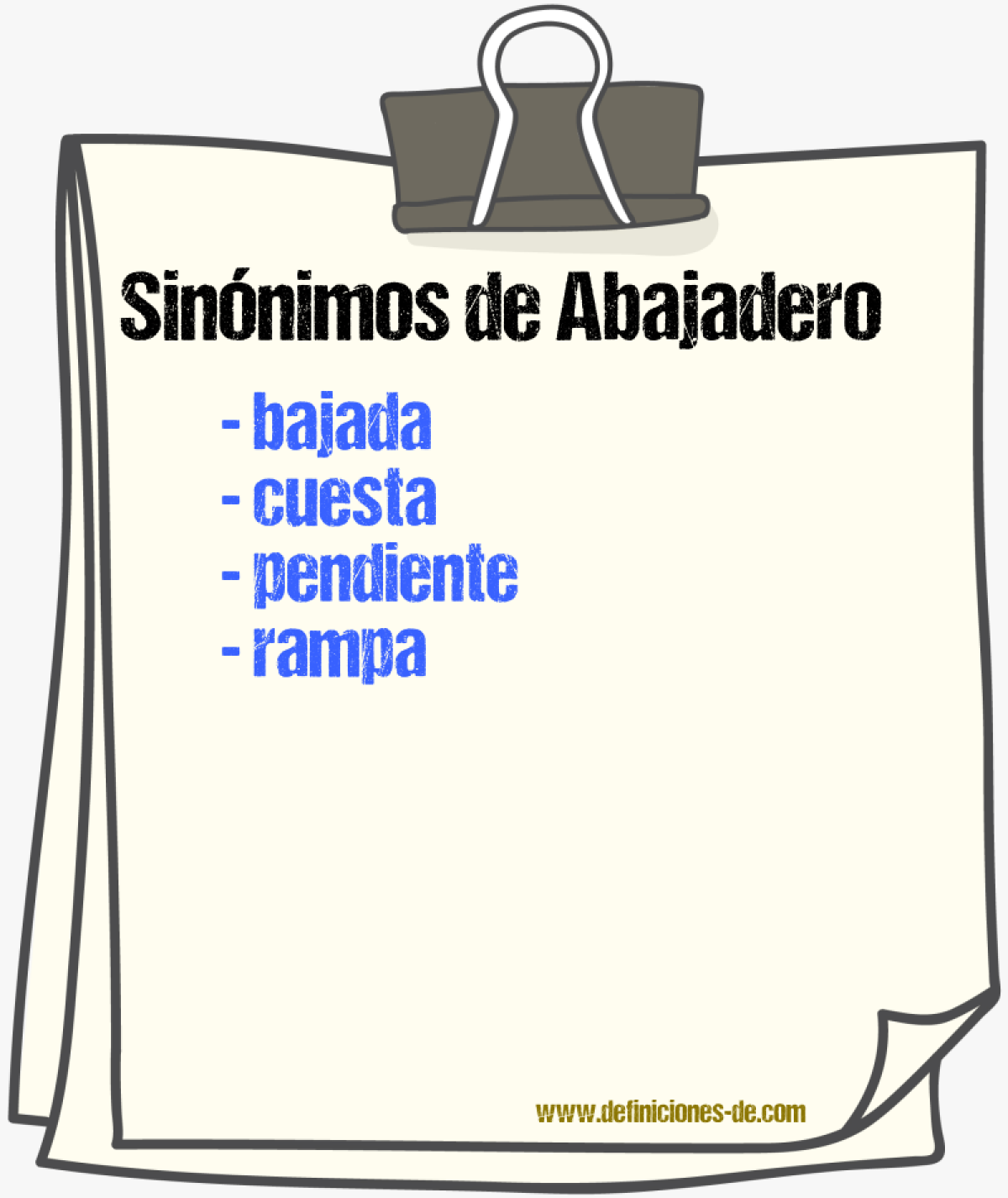 Sinnimos de abajadero