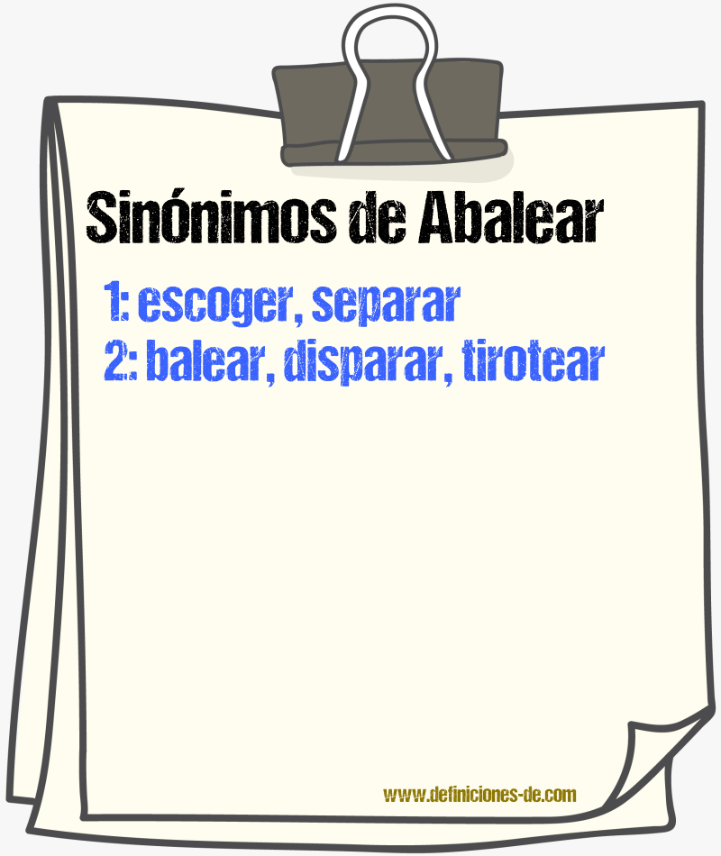 Sinnimos de abalear