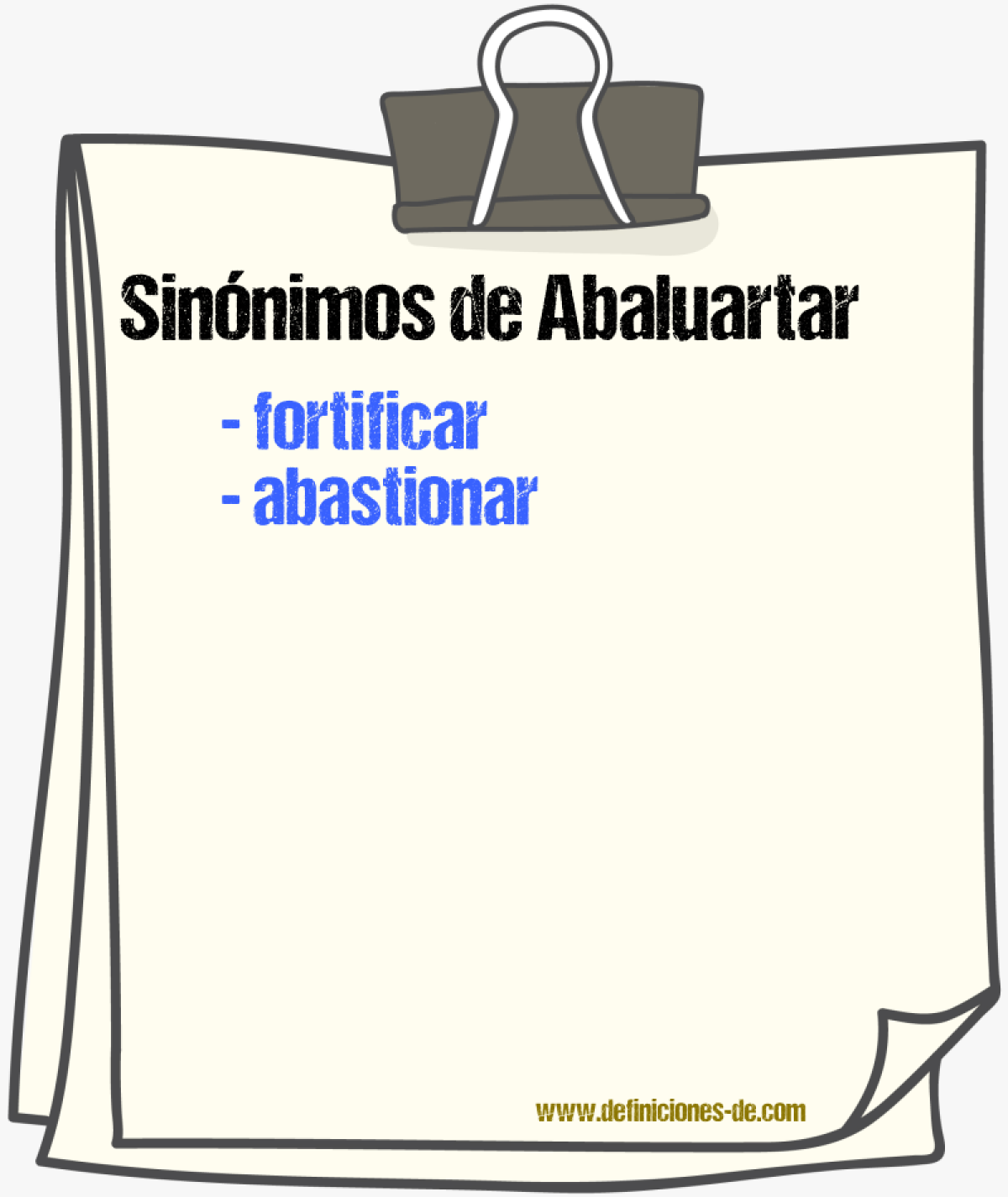 Sinnimos de abaluartar