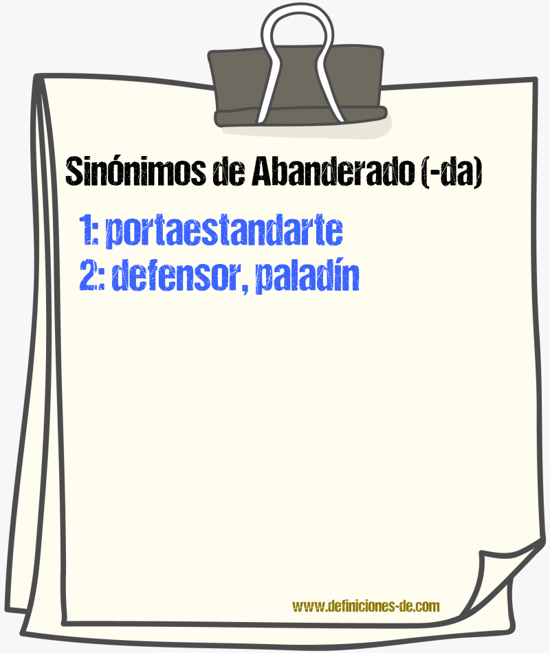 Sinnimos de abanderado