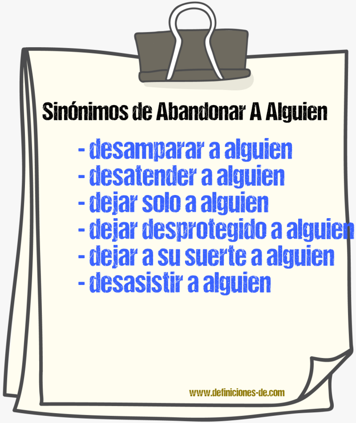 Sinónimos de abandonar a alguien