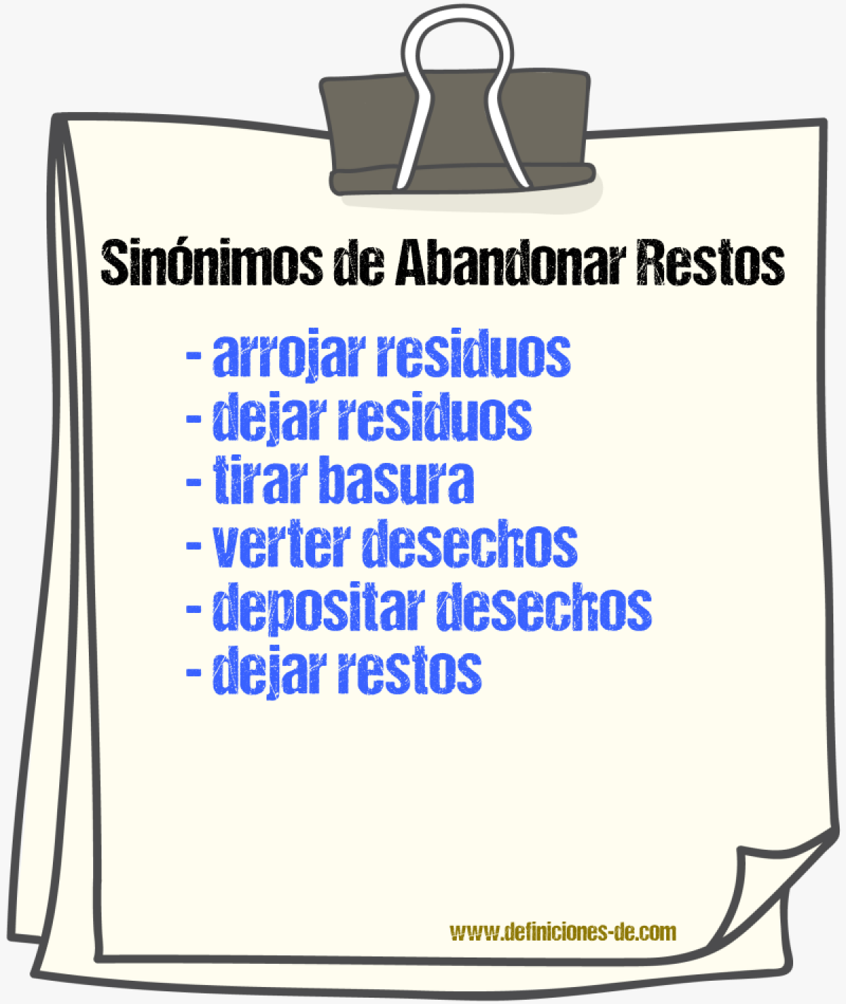 Sinónimos de abandonar restos