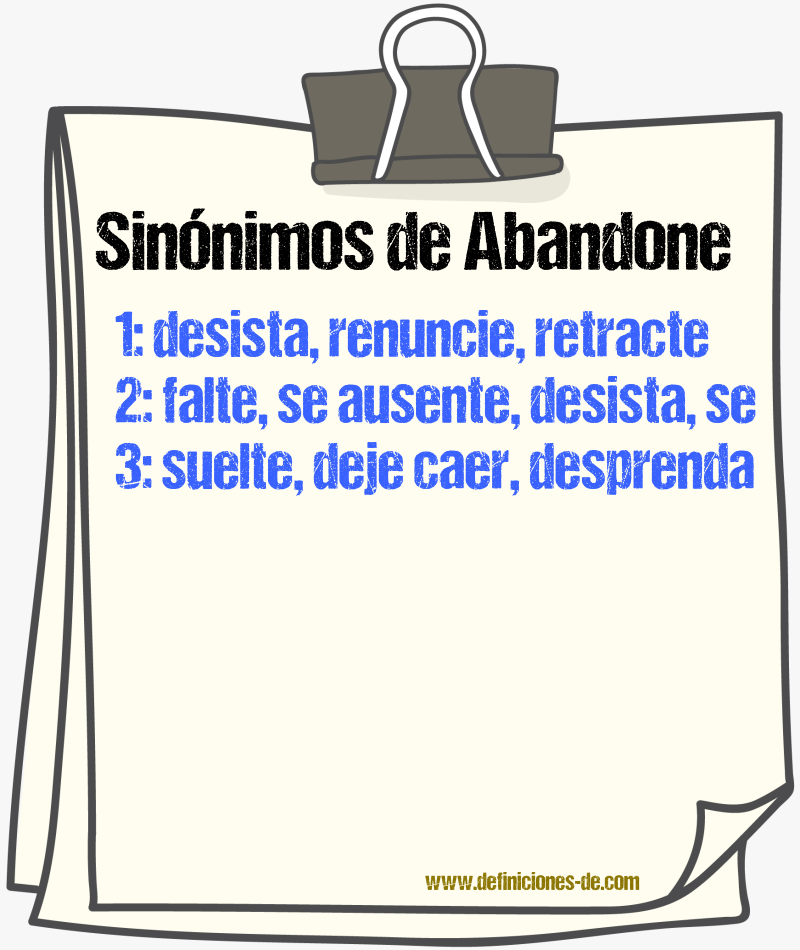 Sinónimos de abandone