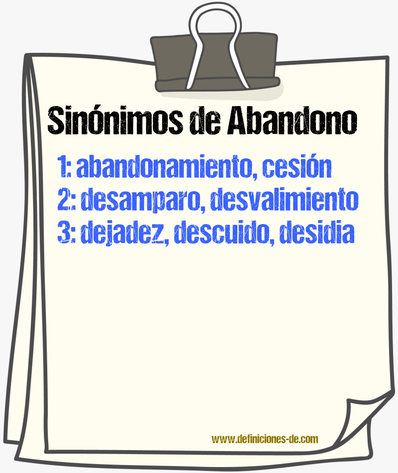 Sinnimos de abandono