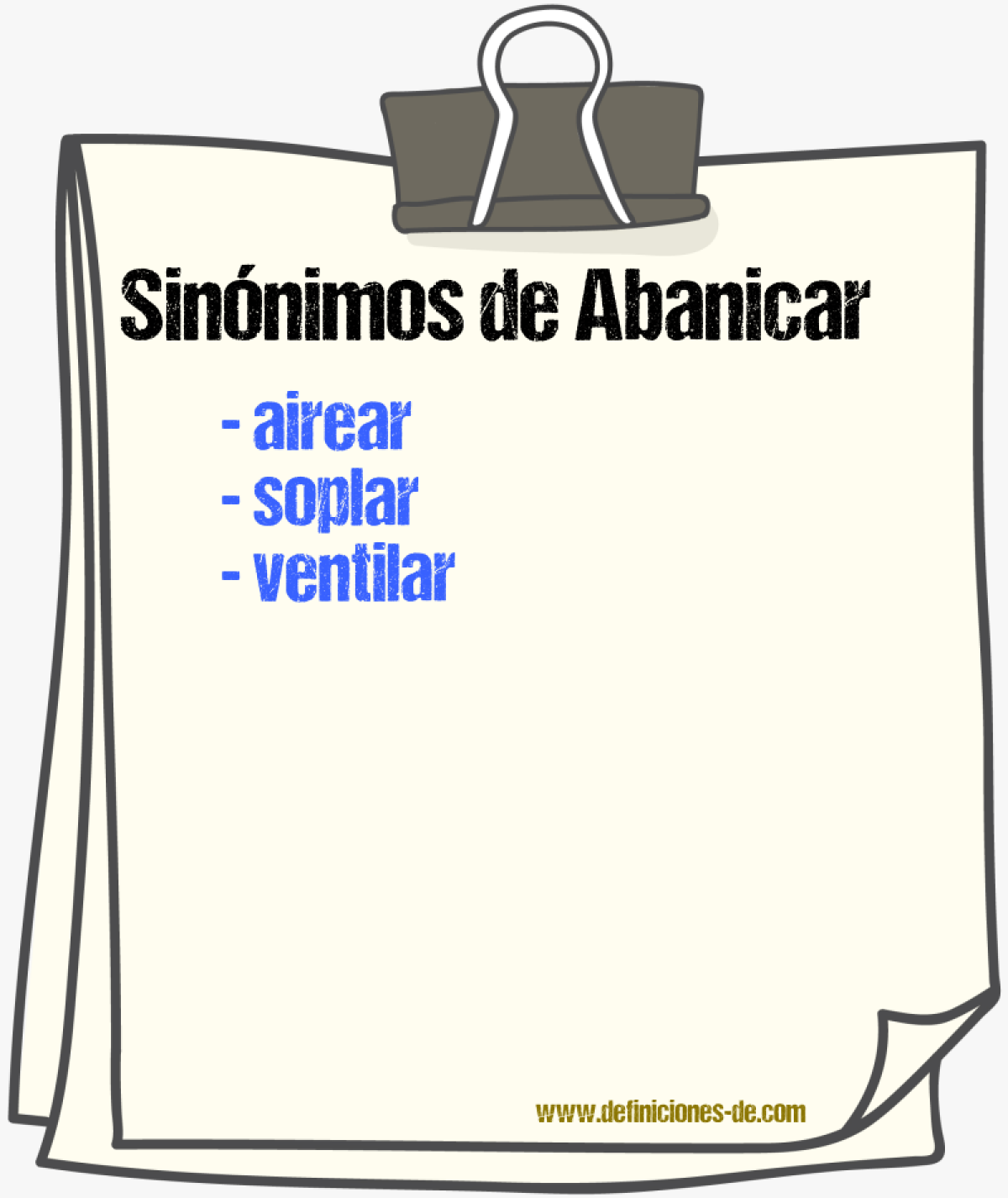 Sinnimos de abanicar