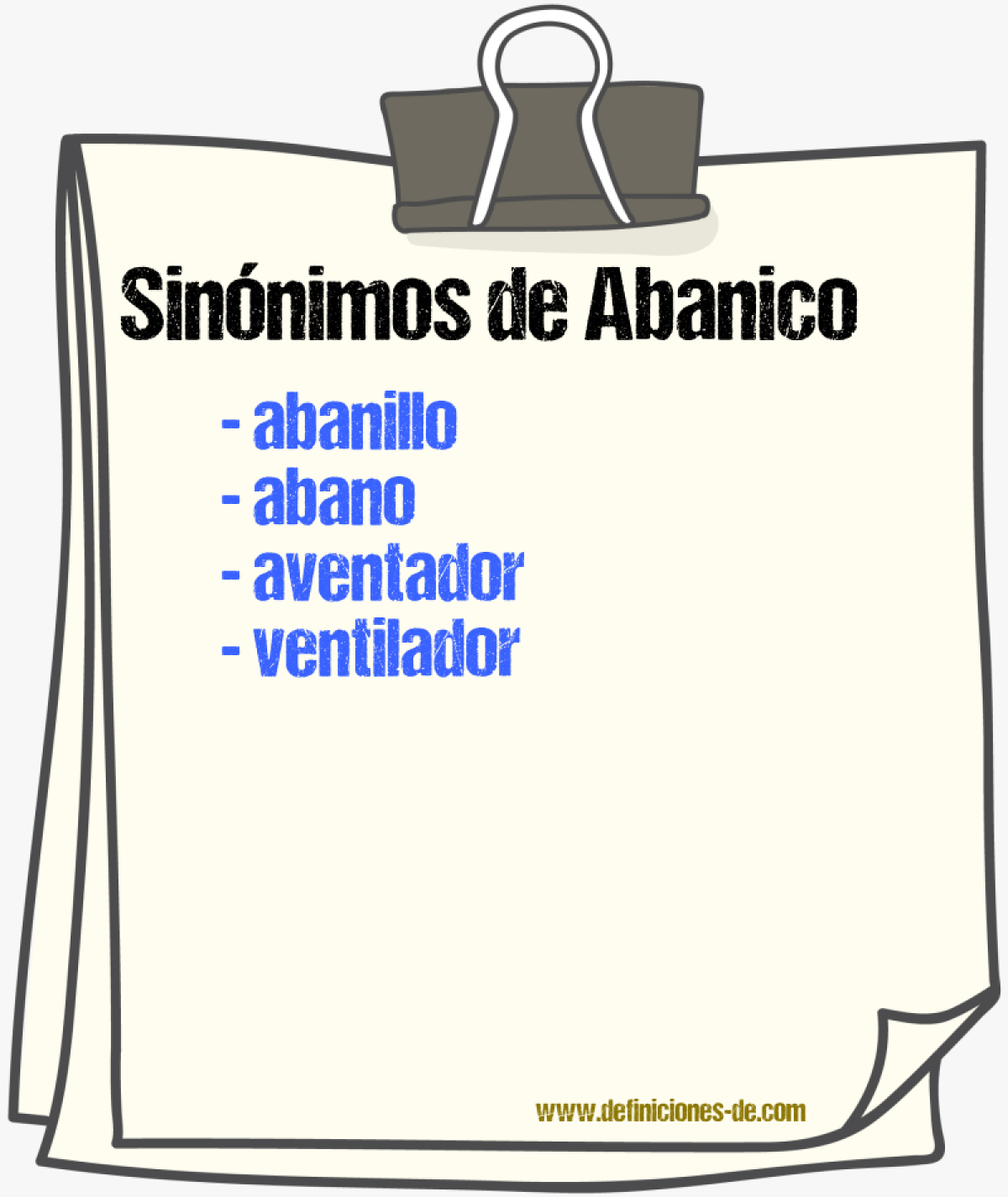 Sinnimos de abanico