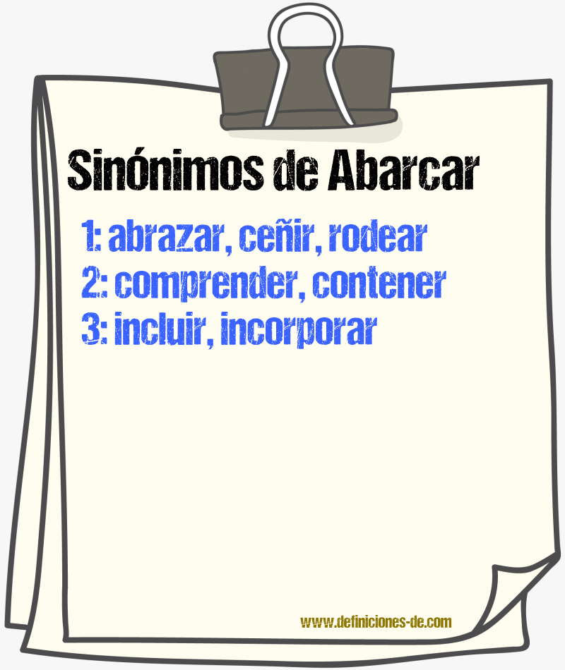 Sinnimos de abarcar