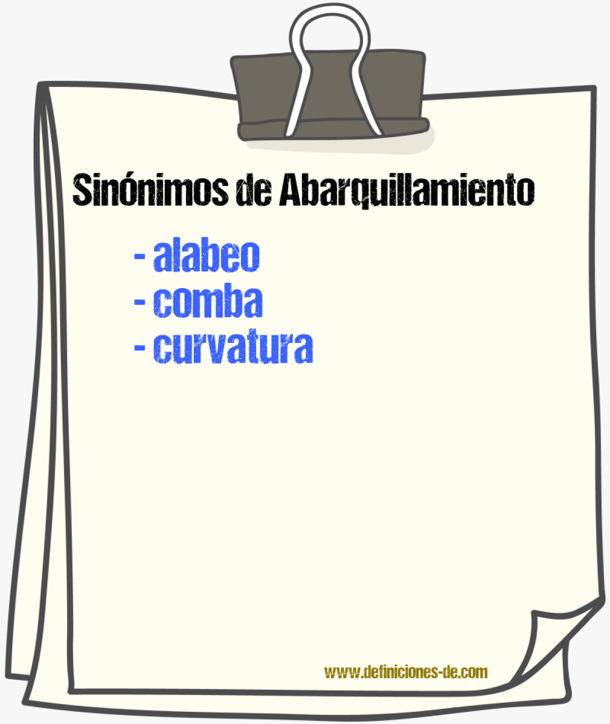 Sinnimos de abarquillamiento