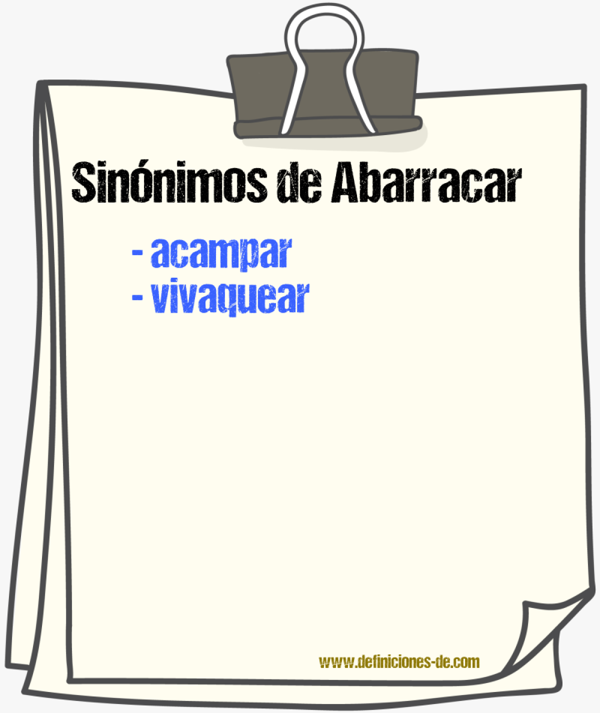 Sinnimos de abarracar