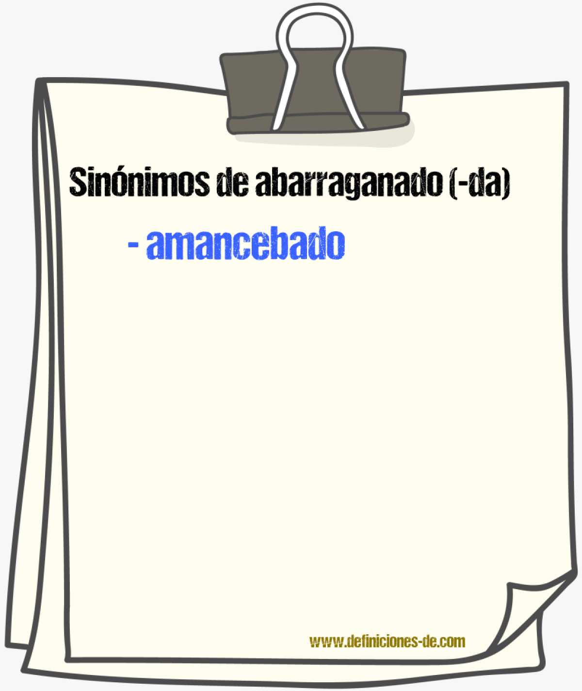 Sinnimos de abarraganado