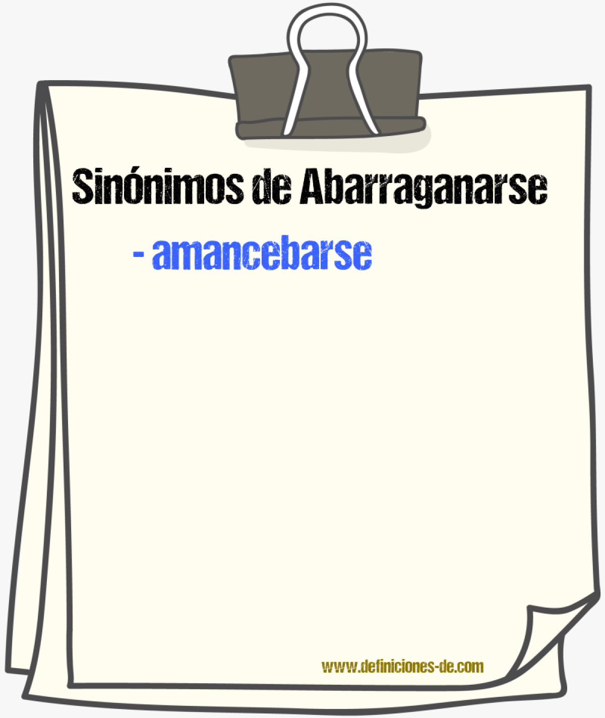 Sinnimos de abarraganarse