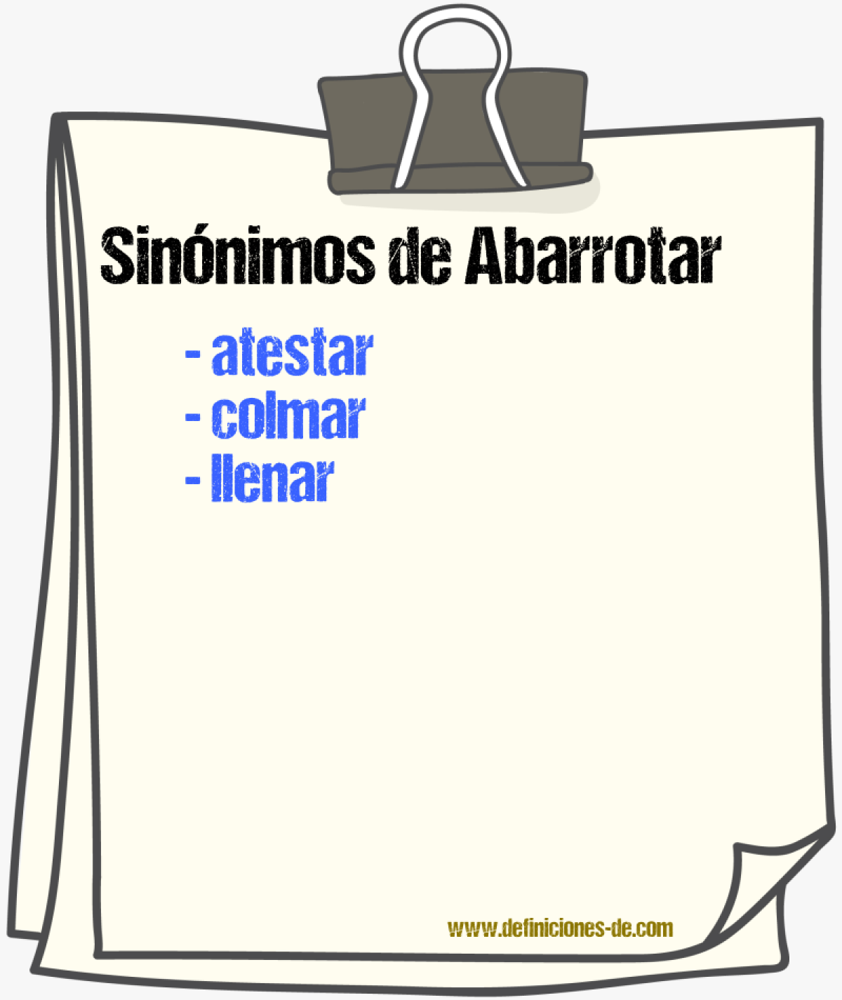 Sinnimos de abarrotar