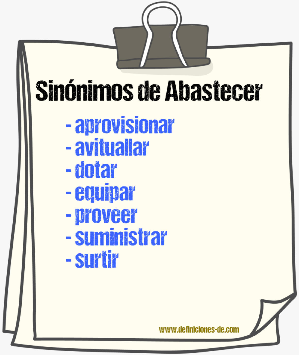 Sinnimos de abastecer