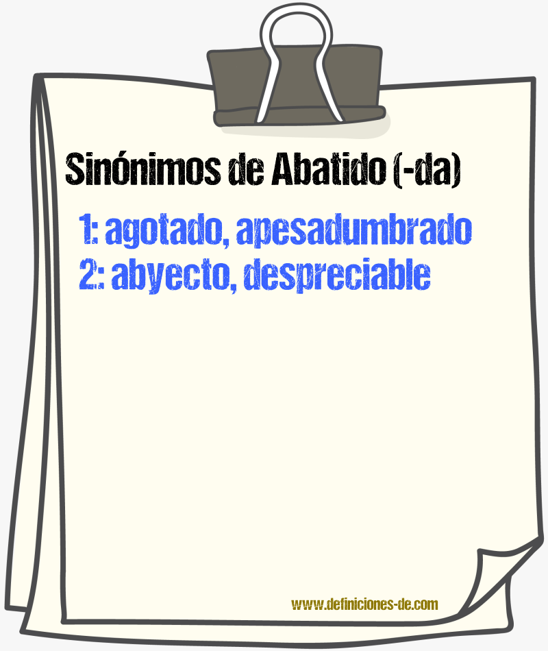 Sinnimos de abatido