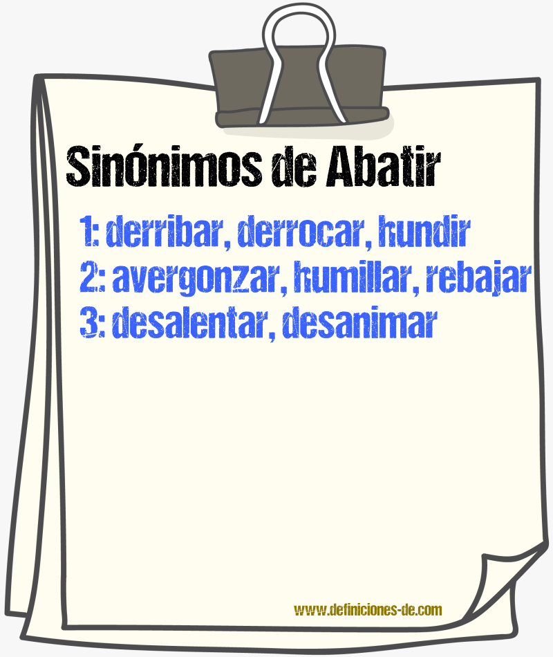 Sinnimos de abatir