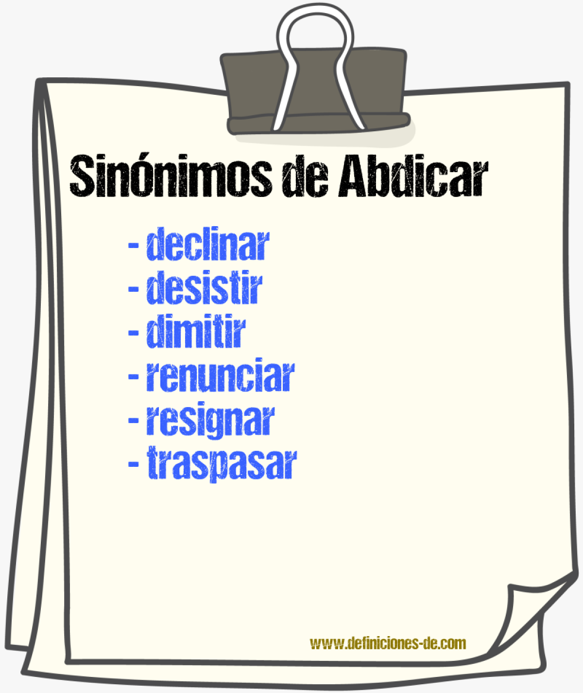 Sinnimos de abdicar