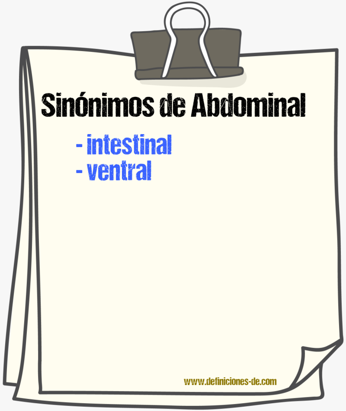 Sinnimos de abdominal