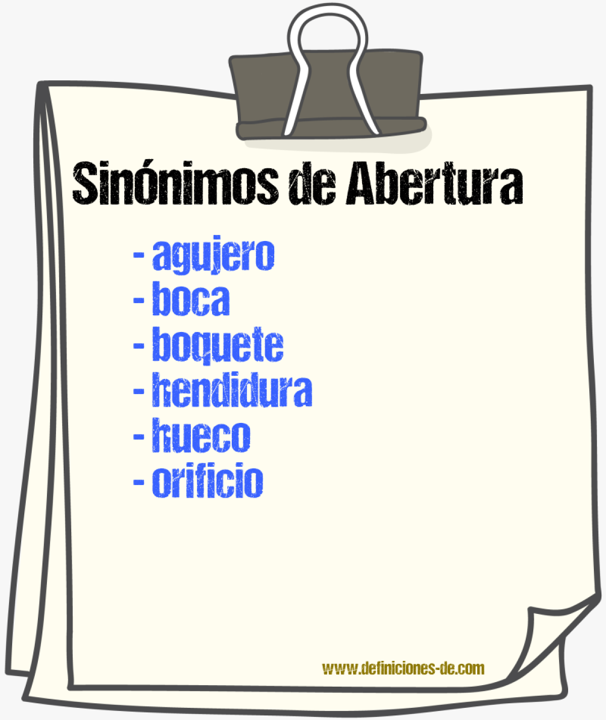 Sinnimos de abertura