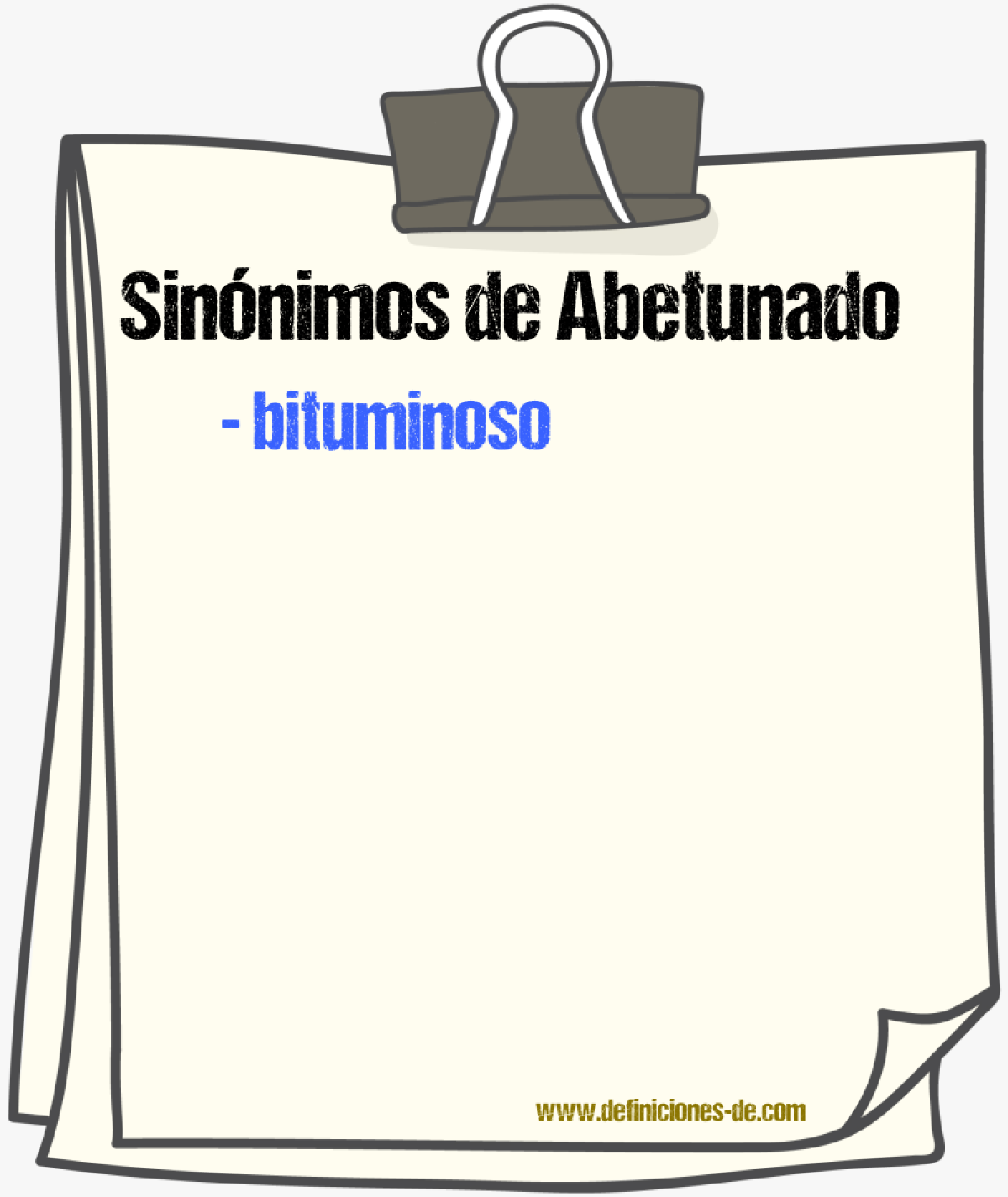 Sinnimos de abetunado