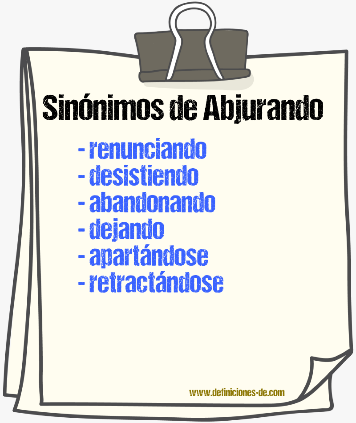 Sinónimos de abjurando