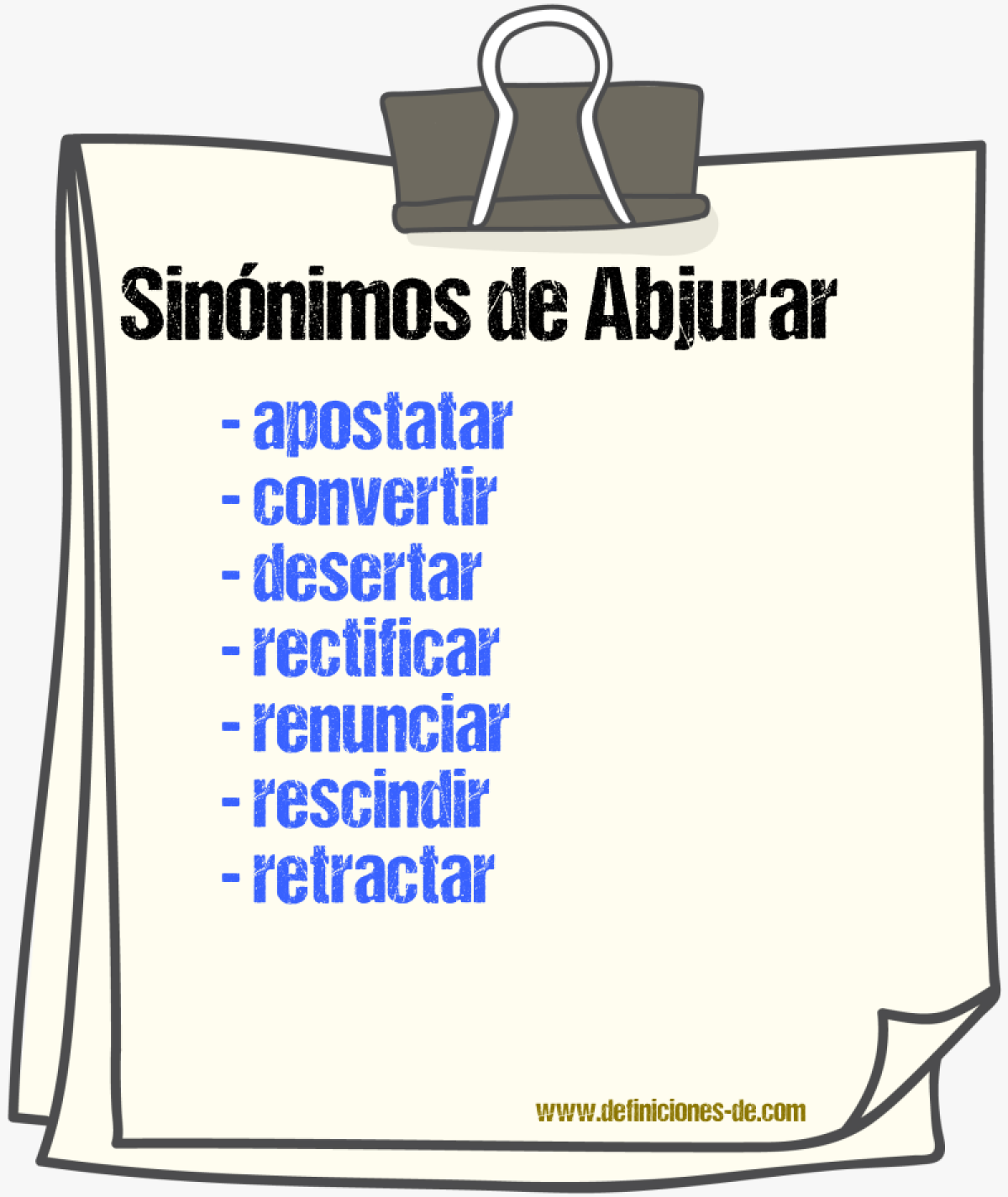 Sinnimos de abjurar