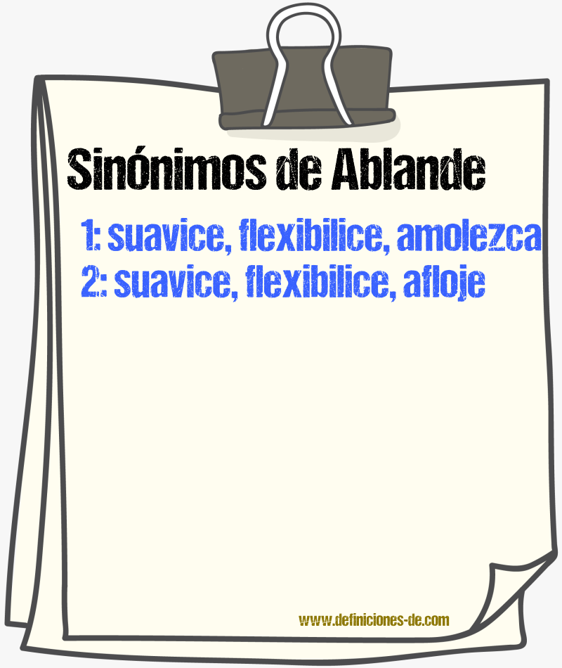 Sinónimos de ablande