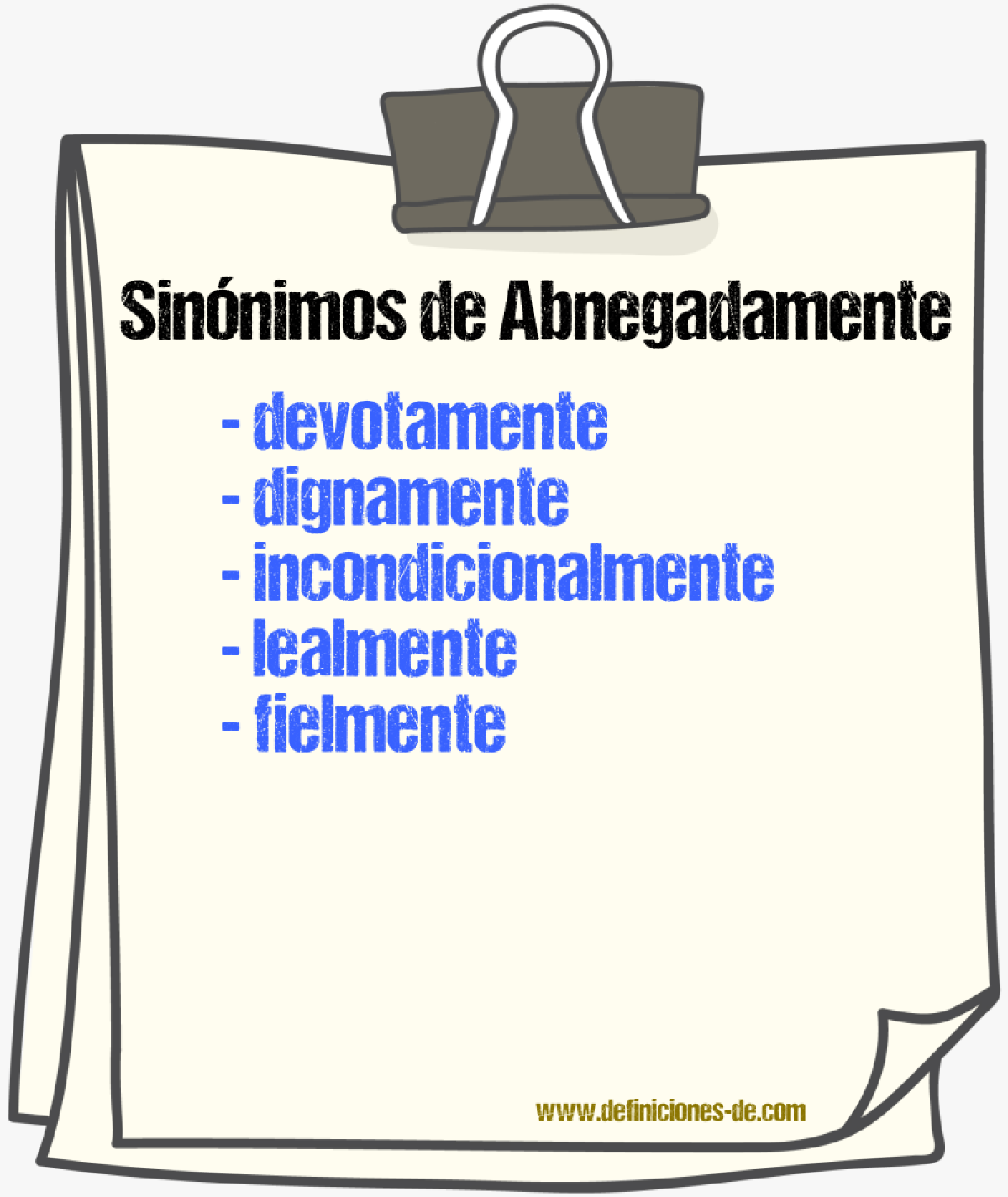 Sinnimos de abnegadamente